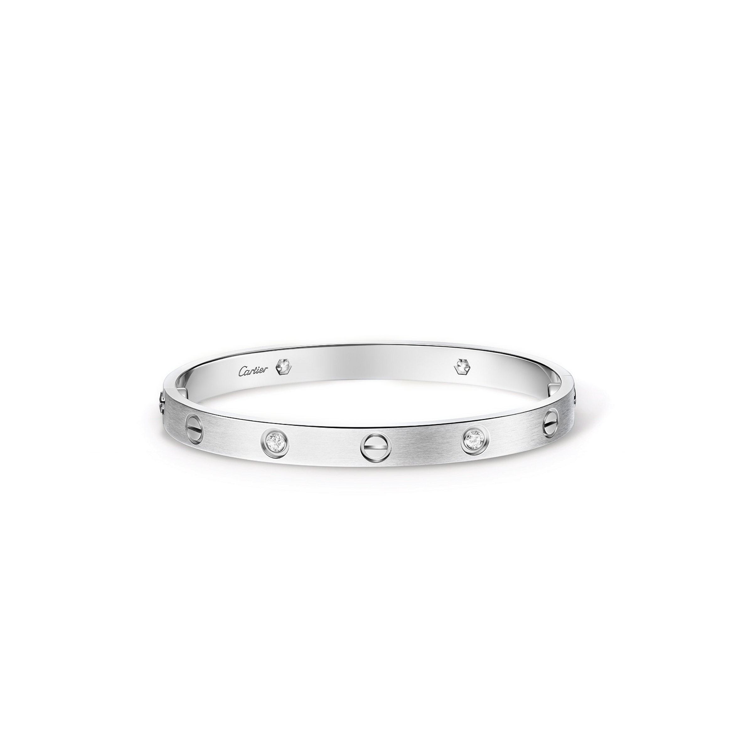 CARTIER BRACELET LOVE, MODÈLE CLASSIQUE, FINITION BROSSÉE, 4 DIAMANTS B6080217